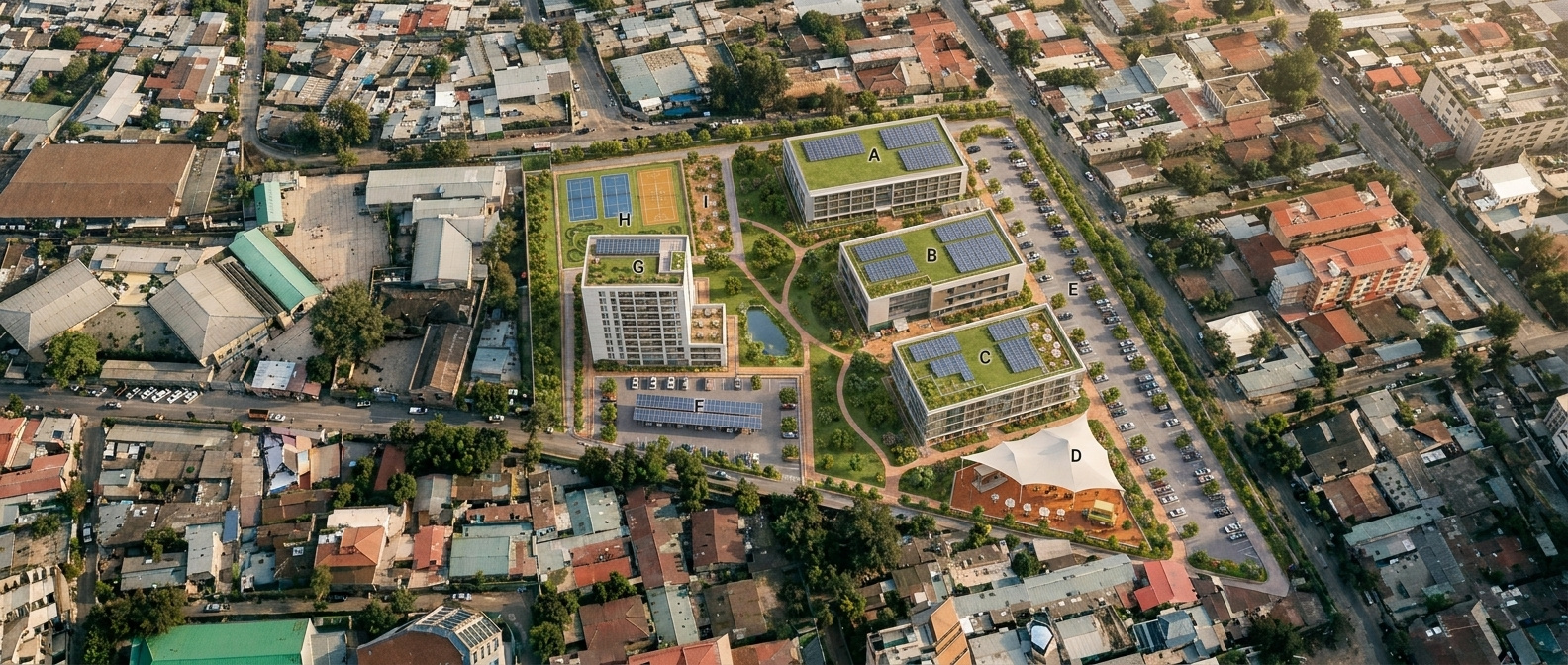 Czech Lion Gateway Hub — vizualizace areálu v Addis Abebě
